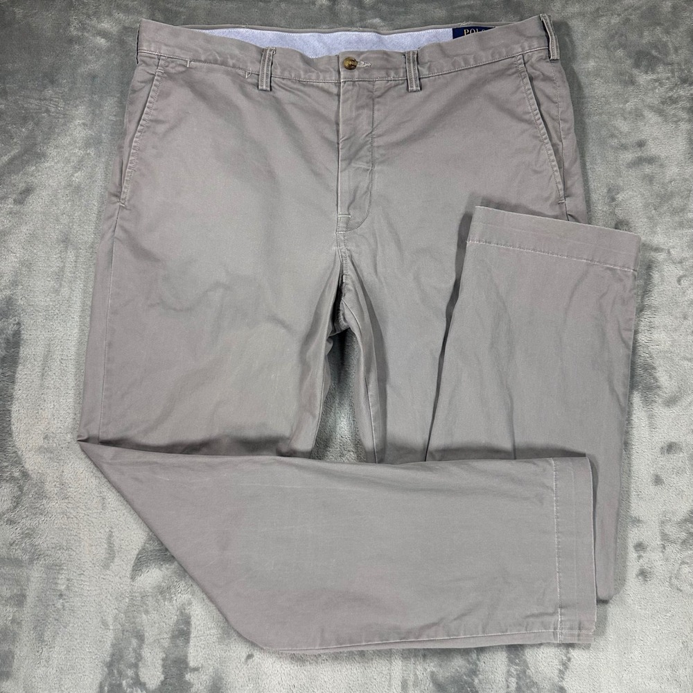 Polo Ralph Lauren Mens 36x32 Grey Stretch Straight Fit Chino Pants 710690138021 - Picture 1 of 14